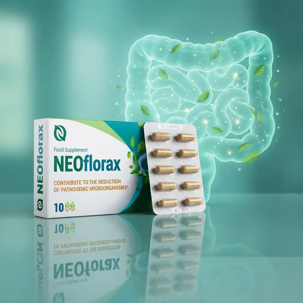 Esquema anatómico del intestino mostrando la reducción de microorganismos patógenos